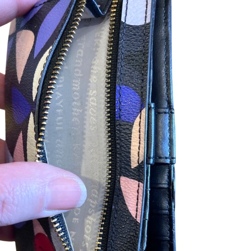 Kate Spade New York Hawthorne Lane Spinner Stacy wallet navy multi Size 4x7 - Picture 2 of 15
